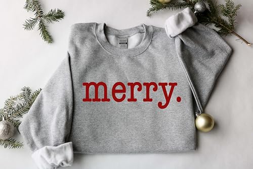 Merry Christmas Sweatshirt – Cozy Holiday Pullover, Simple Xmas Sweater, Minimalist Festive Gift for Winter2