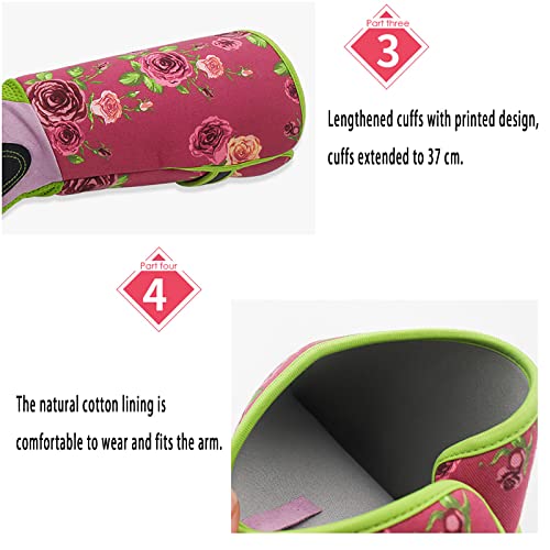 Huskydg Rose Pruning Thorn Proof Long Gardening Gloves With Forearm Protection, Universal Work Gloves Garden Gifts & Tools For Gardener Cacti Handling,Pink,One Size #TOP3