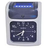 KAKAK Anwesenheitsmaschine für Mitarbeiter, LCD-Anwesenheitsmaschine, Stanzuhr mit Passcode, zweifarbiger Druck, englische Version für kleine Unternehmen und Büros (Zifferblatt)
