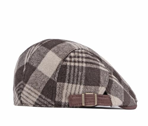 Image of Quanhaigou Unisex Denim Newsboy Hats Flat Ivy Gatsby Cabbie Driving Berets Hat Cotton Dad Cap for Men Women