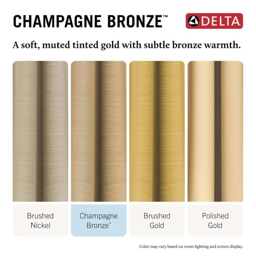 Delta Finnridge Brushed Gold Kitchen Faucet with Pull Down Sprayer, High Pressure ProClean Spray Modern Single Hole Kitchen Sink Faucet, Champagne Bronze 19730LF-CZ