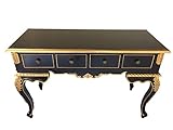 Schreibtisch mit Schubladen Antiker Sekretär Barock Louis Seize Renaissance Rokoko Farbe: schwarz mit Gold Schreibtisch Schminktisch Länge120xHöhe175xBreite49cm Nr.12