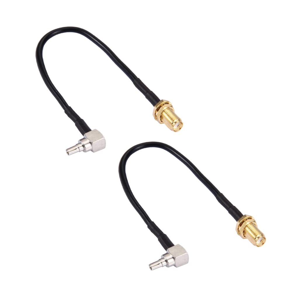 2PCS Connettori RF Adattatori da SMA a TS9 Cavo di prolunga per Antenna 4G LTE SMA Femmina da paratia a Spina TS9 Cavo ad Angolo retto