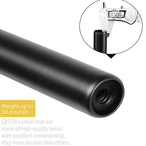 Qiteri Curtain Rod For Windows 48 To 86 Inch, 3/4" Diameter Window Treatment Single Rod Set With Acrylic Diamond Finials,Nickel, 2 Pack (Black, 48-86"| 2 Pack) #TOP2