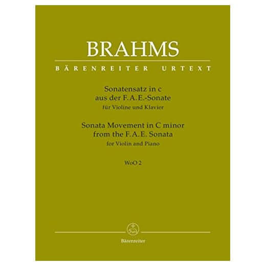 BRAHMS - Sonata FAE para Violin y Piano (Urtext) (Brown/Costa)