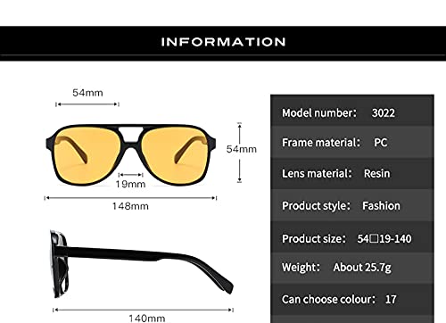 YAMEIZE Night Vision Driving Glasses - 70s Sunglasses for Women Men Double Bridge Anti Glare Glasses Outdoor4