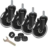 3' Caster Wheels Heavy Duty Set of 4 with M10-25 Threaded Stem