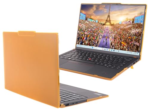 Image of mCover Hard Case ONLY Compatible for 2024-2025 14 inch Lenovo ThinkPad X1 Carbon Gen 12 Windows Notebook PC (with 180-degree Hinge, NOT Fitting Any Other Lenovo Models) - Orange