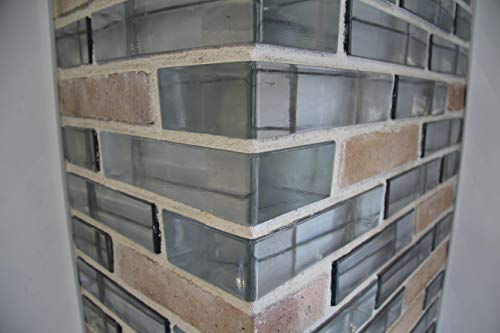 Bloc de Verre Gris 027046 brique de verre décorative pour maçonnerie intérieure - 3