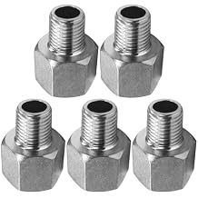 Stainless Steel Reducer Adapter 1/4" NPT Female x 1/4" NPT Male Pack of 5