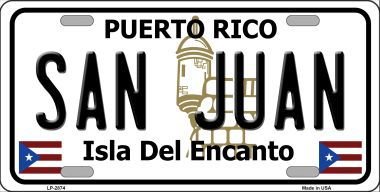 San Juan Puerto Rico Metal Novelty License Plate Tag LP-2874