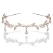 Remedios Rhinestone Leaf Wedding Tiara Headband for Brides, Rose Gold Crown Headband for Pageants Wedding Prom Birthday