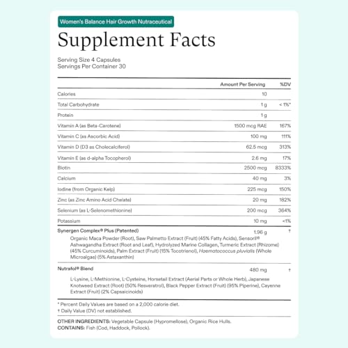 Nutrafol Women\'s Balance Hair Growth Supplement and Hair Serum, Ages 45 and Up, Clinically Tested for Visible Thickness and Strength - 1 Month Supply, 1.7 Fl Oz Bottle - Thumbnail 6