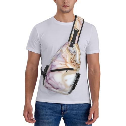 Mochila Bandolera Urbana con Estampado Mármol Rojo y Blanco miniatura 7