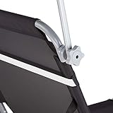 2er Set Sonnenliege mit Dach klappbare Strandliege Gartenliege mit Kissen Sonnendach verstellbar - 6