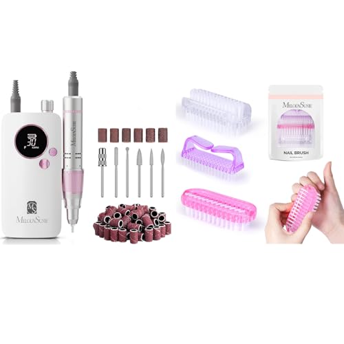 MelodySusie Portable Nail Drill 30000 RPM with All in One Nail Brush Set