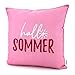 heimtexland ® Outdoor Deko Kissen 45x45 mit Füllung Garten Lounge Dekokissen wasserabweisend wetterfest Outdoorkissen Gartenkissen Bedruckt Typ906 Pink