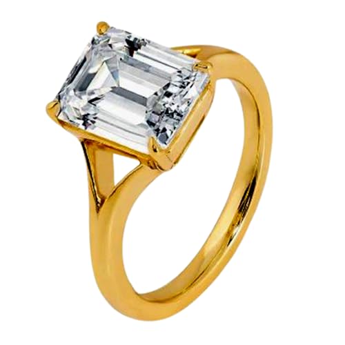 Bague en Moissanite DEF-VVS et argent 925 plaqué or 14 carats pour femme