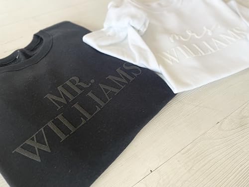 Up2ournecksinfabric - Mrs and Mr Sweatshirt - Honeymoon Outfit - Mrs Sweatshirt - New Mrs Gift White4
