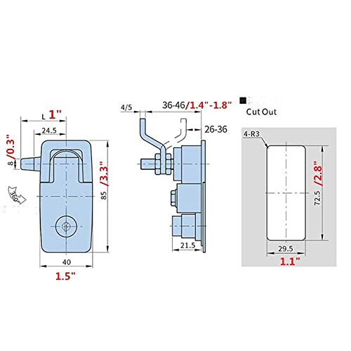 Wjskdq MS0003 2Pcs Compression Latch Flush Sealed Lever Latch Trigger Lift And Turn Adjustable Grip Matching Keys Powder Coated Black thumb #3