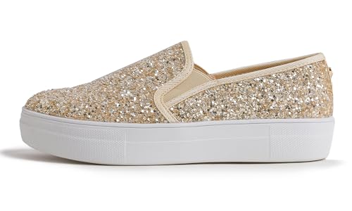 FEVERSOLE Women's Fashion Slip On Sneaker Casual Platform Loafers3