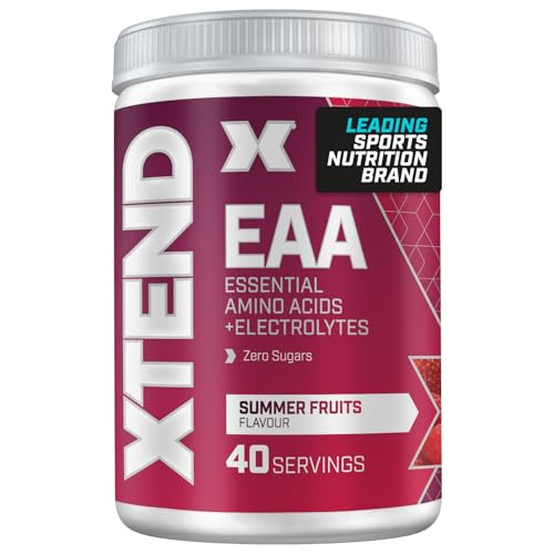 Scivation XTEND EAA Amino Acids Powder | Summer Fruits | 40 Servings for Hydration and Fitness Performance | 9 Essential Amino Acids + Added Electrolytes Recovery Powder to Hydrate Repair Recover