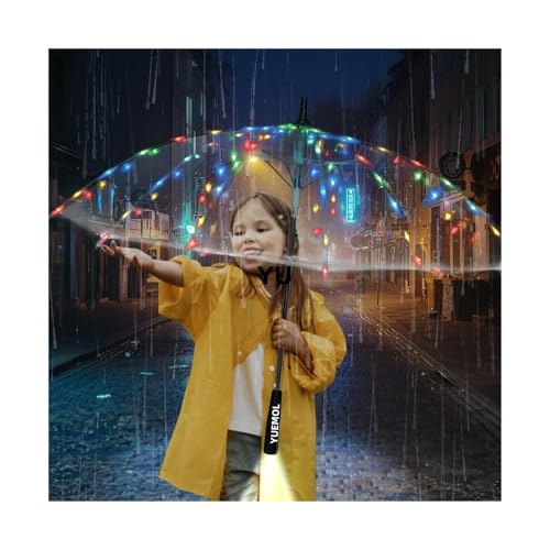 YUEMOL Parapluie Led Led parapluie lumineux transparent LED avec lampe poche crée une atmosphère rêve for vous, le parapluie convient aux anniversaires, mariages et...