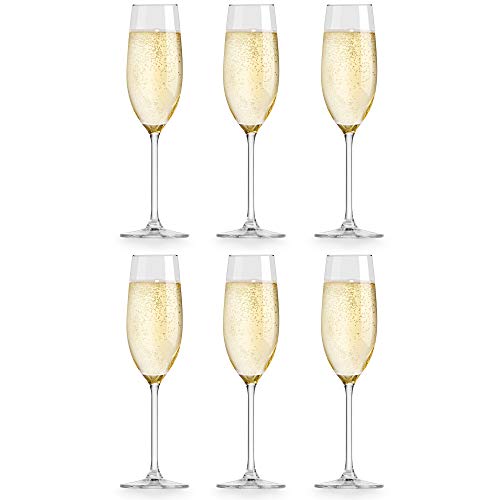 Libbey Atna Set Di 6 Bicchieri Da Champagne 210 Ml – Calici In Vetro Soffiato, Eleganti E Sottili, Lavabili In Lavastoviglie, Collezione Atna