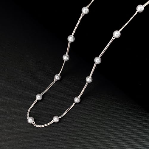 Image of Zeffy Pearl Necklace 4MM /6MM /8MM Dainty Round Imitation Pearl Choker Necklace Wedding Pearl Necklace Delicate Jewelry for Women Simple Bridesmaid Jewelry Gifts
