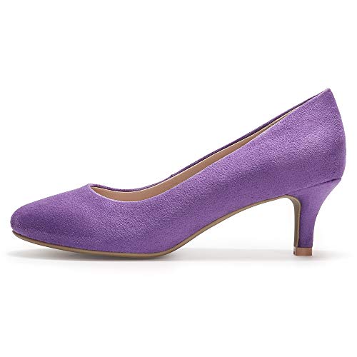 IDIFU Women's Classic Low Heels Dress Pumps 2 Inch Kitten Heel Round Toe Office Wedding Shoes - Image 4