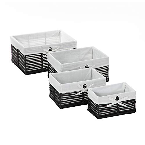 Home Zone Living Nursery Basket, 4-Pack, Black #TOP7