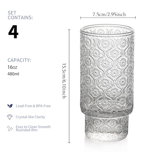 Verres à cocktail rétro en verre ciselé pour une table raffinée - 3