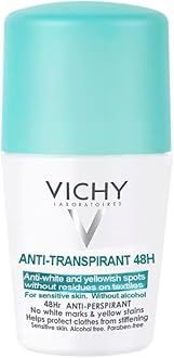 Anti-Transpirant 48H Roll-On Deodorant 4 Sensitive Skin. Anti-White & Yellowish Spots | Without Alcohol | Dry-Touch 50mL Deo with Classic Scent of Fresh Skin