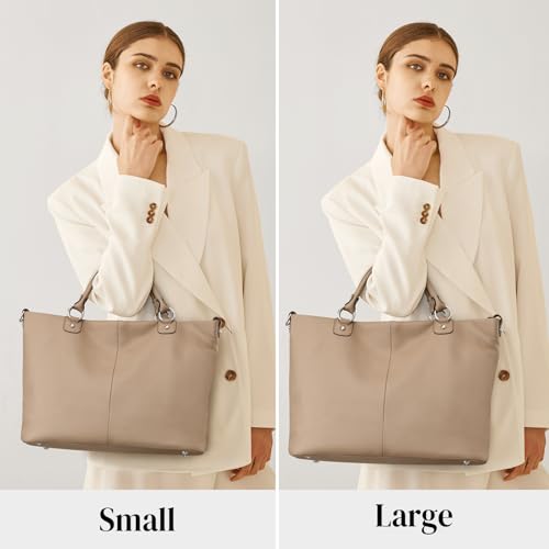 Image of Kattee Women's Soft Genuine Leather Tote Bag, Top Satchel Purses and Handbags