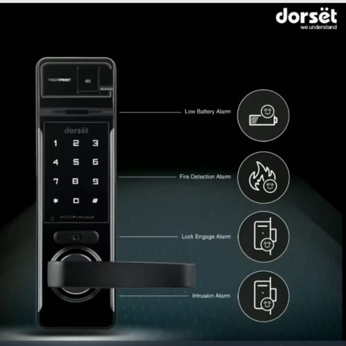 Image of Dorset Digital Door Lock | 4 in 1 Access Lock (Biometric, PIN, RFID, Mechanical Key Access) | up to 200 Unique Fingerprint and up to 50 RFID card | Black