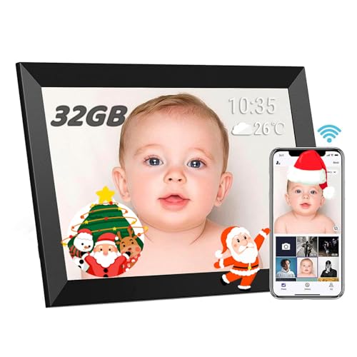 TEKXDD Marco de Fotos Digital WiFi   Marco Digital de Fotos 10.1 Pulgadas 32GB, Pantalla Táctil IPS HD Rotación Automática Smart Marcos Digitales, Fácil Configuración para Compartir Fotos y Vídeos