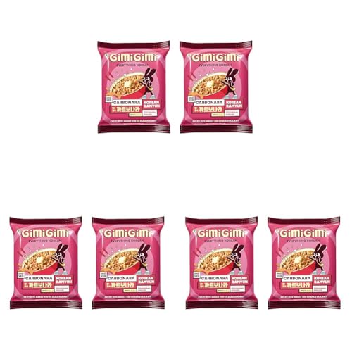 Image of GIMI GIMI - Veg Carbonara | Veg Korean Noodles | Authentic Korean-Style Instant Noodles | 135g Each (Pack of 6)