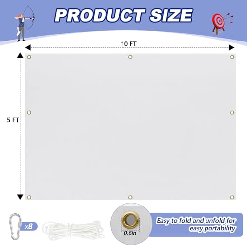 Image of Silipull Archery Backstop Netting Heavy Duty with Rope and Hooks Slingshot Archery Net for Backyard Shooting Accessories