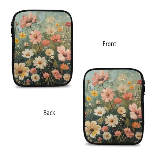 Image of Crochet Hook Case Fancy Floral Crochet Hook Holder Portable Crochet Hook Storage Bag with Web Pockets Suitable for Crochet Needles /Knitting Accessories