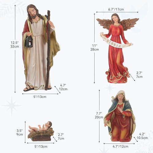 image for Ultym 12.5in Nativity Scene Figurines, 12-Piece Nativity Sets & Figure
