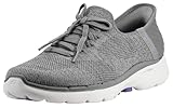 Skechers Women's Hands Free Slip-ins Go Walk 6-Lovely Day Sneaker, Gray/Lavender, 9