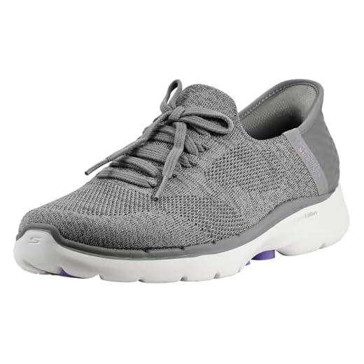 Skechers Tênis feminino Hands Free Slip-ins Go Walk 6-Lovely Day, Cinza/lavanda, 40
