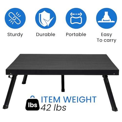 4\'x4\' MYSTAGE 1 Stage Platform - Portable, Folding Lightweight Aluminum Performance Deck with Adjustable Height 17\"-28\" - US Patented Design