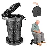 XXL einziehbare tragbare Toilette, Reise-Toilette (200 kg Kapazität), verstellbare Höhe, Camping-Toilette für Erwachsene und Kinder (8,9 - 47,7 cm), zusammenklappbar, tragbar, Töpfchen für Camp/Auto