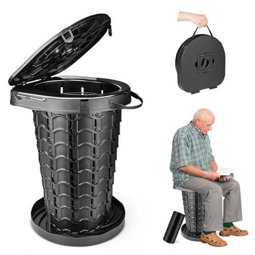 XXL einziehbare tragbare Toilette Reise-Toilette (200 kg Kapazität) verstellbare Höhe Camping-Toilette für Erwachsene und Kinder (8 9 - 47 7 cm) zusammenklappbar tragbar Töpfchen für Camp/Auto