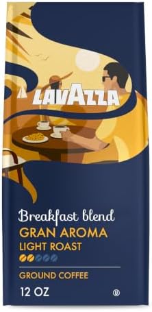 Lavazza Breakfast Blend Gran Aroma Ground Coffee 12oz Bag, Light Roast, Smooth and Aromatic Taste, Intensity 2/5, 100% Arabica, Ideal for Drip Brewers, (Pack of 1) - Package May Vary
