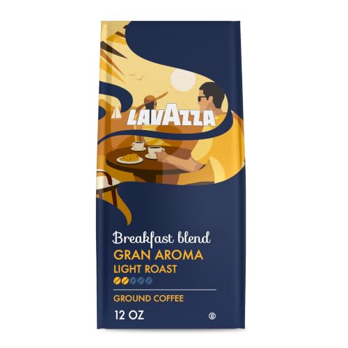 Lavazza Breakfast Blend Gran Aroma Ground Coffee 12oz Bag, Light Roast, Smooth and Aromatic Taste, Intensity 2/5, 100% Arabica, Ideal for Drip Brewers, (Pack of 1) - Package May Vary