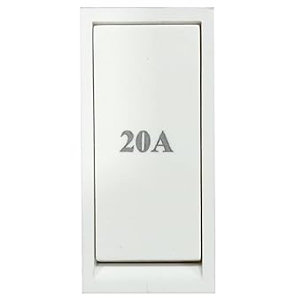 20A 1 Way Flat Switch (Pack of 20) | 1 Way Modular Flat Switch 20A | Electric Switches Modular Switch for Home, Office, Shop,etc (20 Number Of Switch)