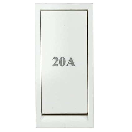 20A 1 Way Flat Switch (Pack of 20) | 1 Way Modular Flat Switch 20A | Electric Switches Modular Switch for Home, Office, Shop,etc (20 Number Of Switch)