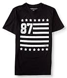 Aeropostale Men's 87 Flag Graphic T Shirt S Black